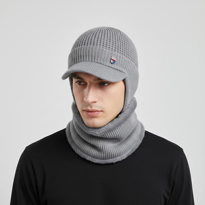 Gestrickte Herrenmütze Mit Schirm - FrostVisor