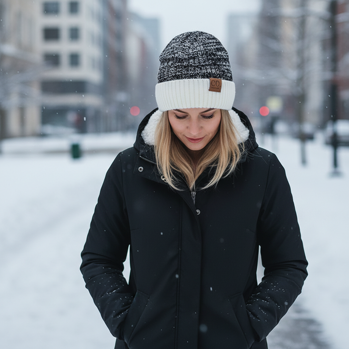 Gestrickte Wintermütze Mit Umschlag - WarmVibe