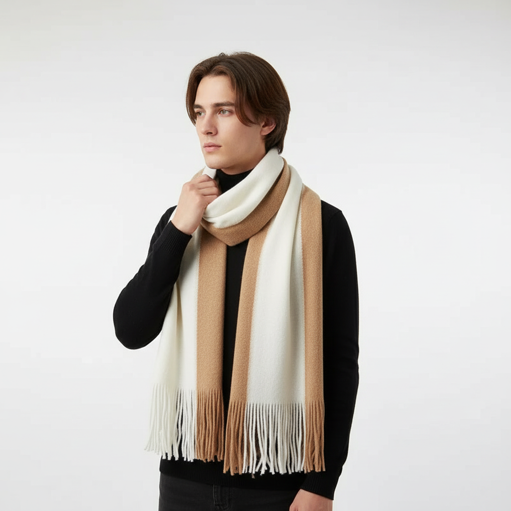 Gestrickter Schal Mit Fransenabschluss - Flaushade