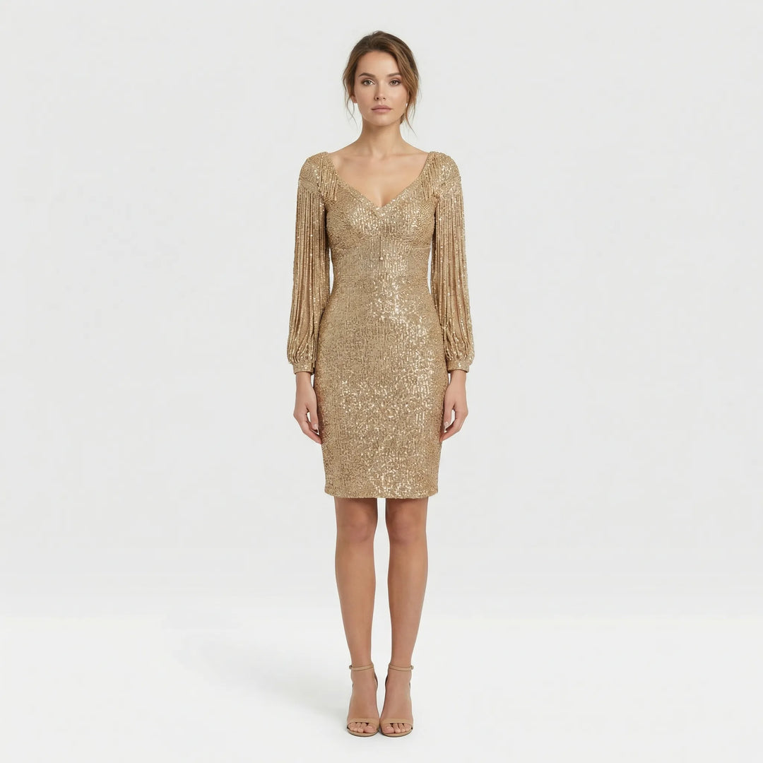 Glamouröses Partykleid Mit V Ausschnitt - Loreen