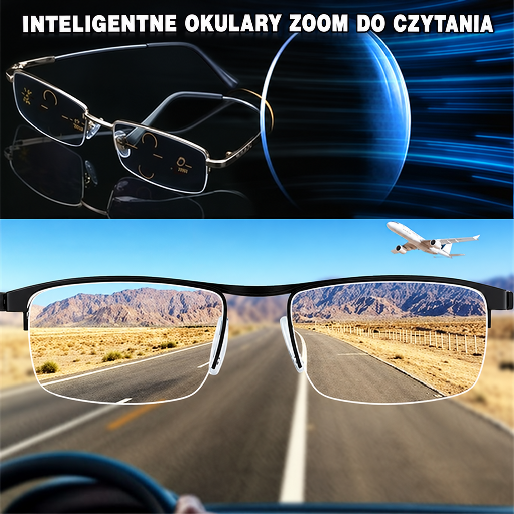 Okulary progresywne do widzenia z bliska i z daleka, antyodblaskowe i z filtrem UV