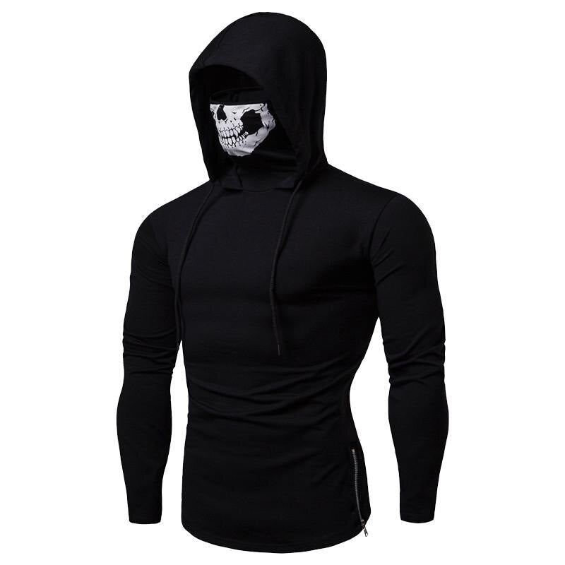 Herren-Hoodie z wbudowaną maską czaszki – Jesienna edycja ShadowX