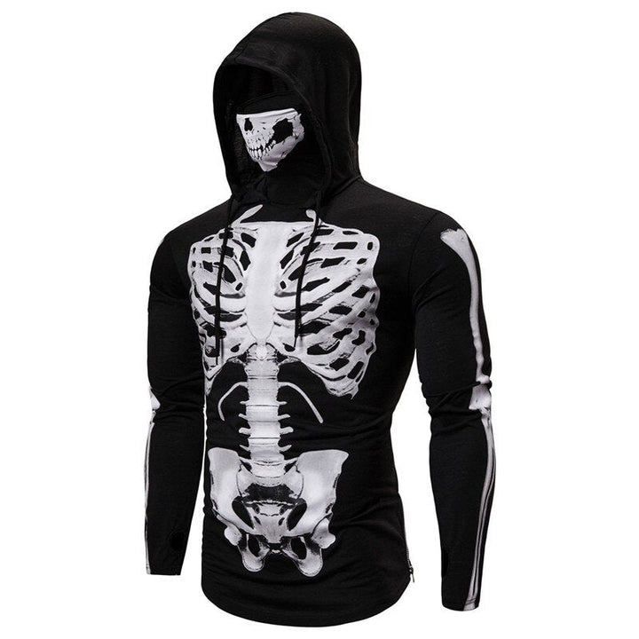 Herren-Hoodie z wbudowaną maską czaszki – Jesienna edycja ShadowX