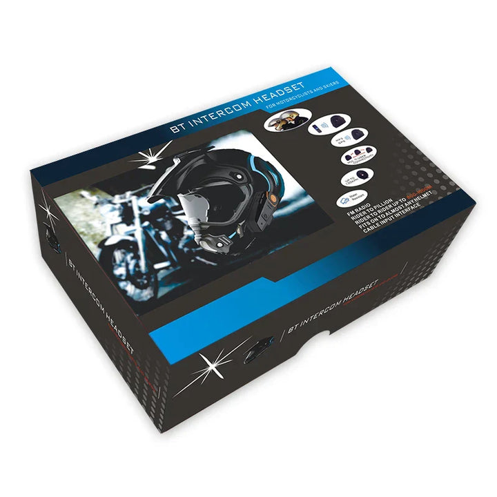 Wodoszczelny interkom motocyklowy Bluetooth z FM i zasięgiem 1000 m (100 000 cm) – RoadLink