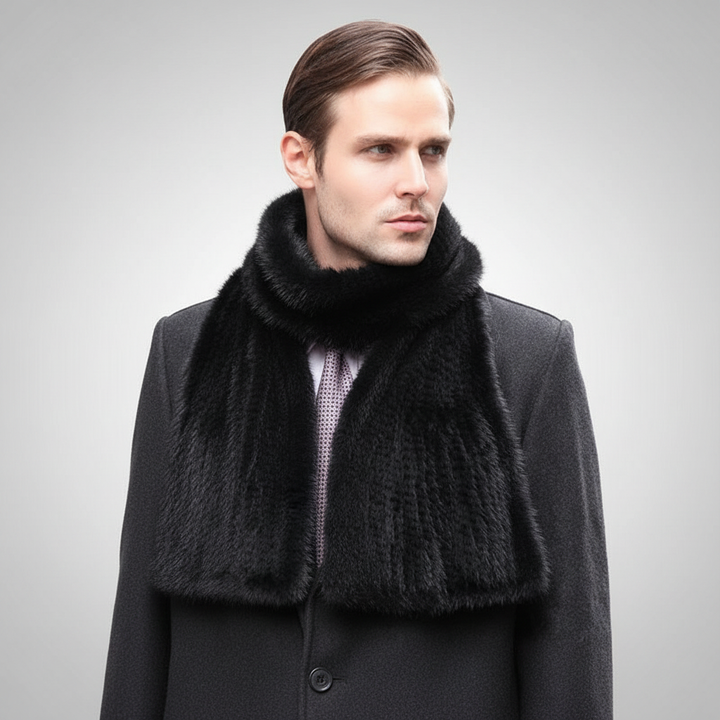 Handgestrickter Schal Aus Echtem Nerzfell - MinkCozy