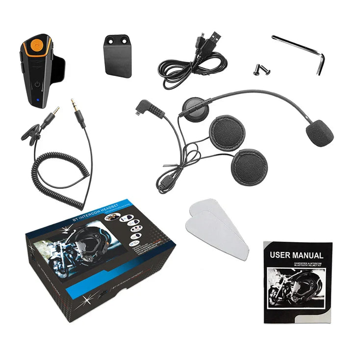 Wodoszczelny interkom motocyklowy Bluetooth z FM i zasięgiem 1000 m (100 000 cm) – RoadLink