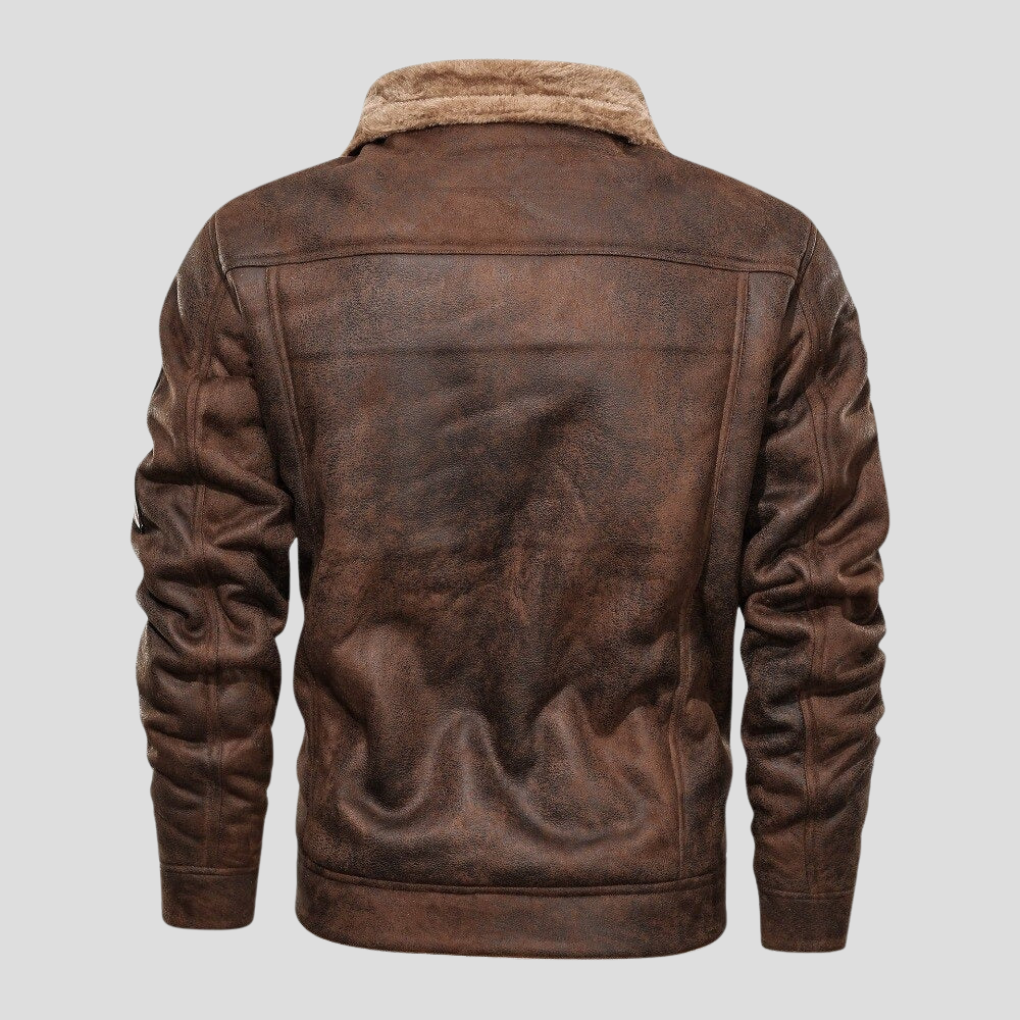 Herren-Bikerjacke Im Klassischen Stil - Mio