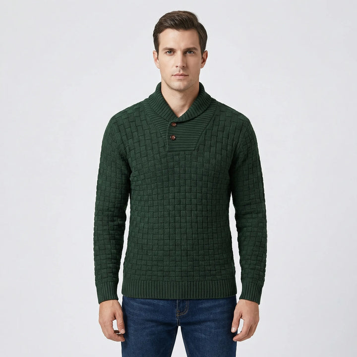 Herrenpullover Mit Schalkragen Und Strickmuster - Lenny