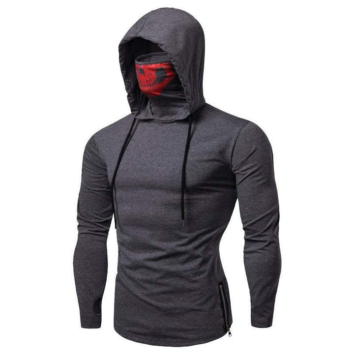 Herren-Hoodie z wbudowaną maską czaszki – Jesienna edycja ShadowX