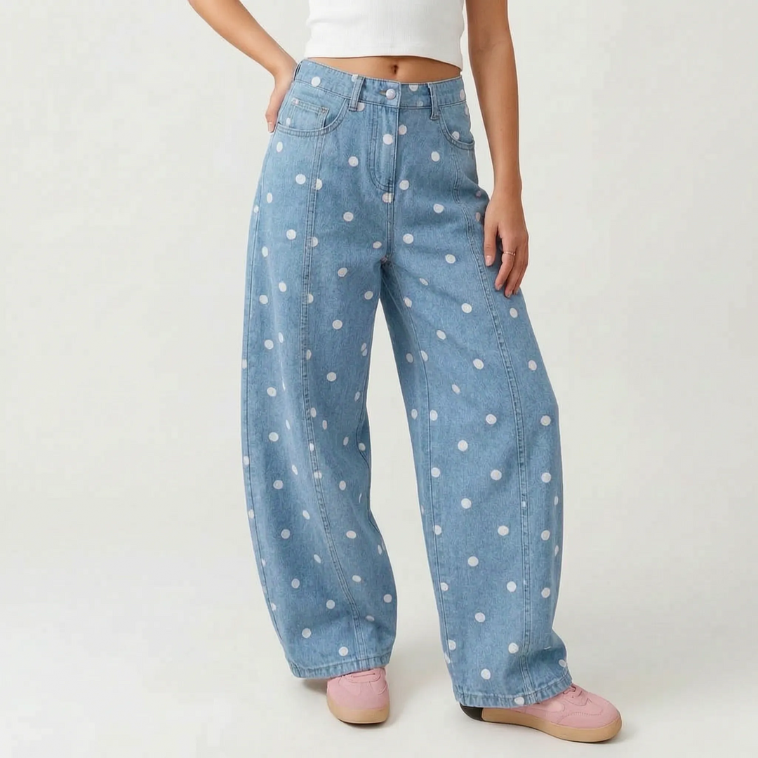 High-Waisted Barrel Trousers -  Sophia