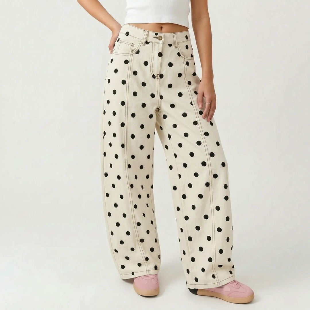 High-Waisted Barrel Trousers -  Sophia