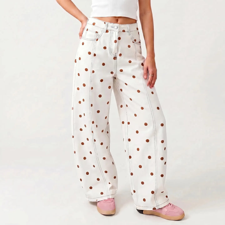 High-Waisted Barrel Trousers -  Sophia