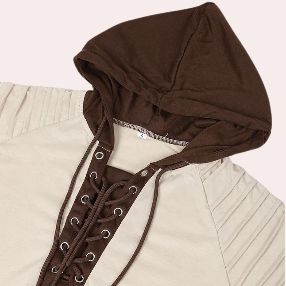 Sweter męski z sznurówką i kapturem – Eliano