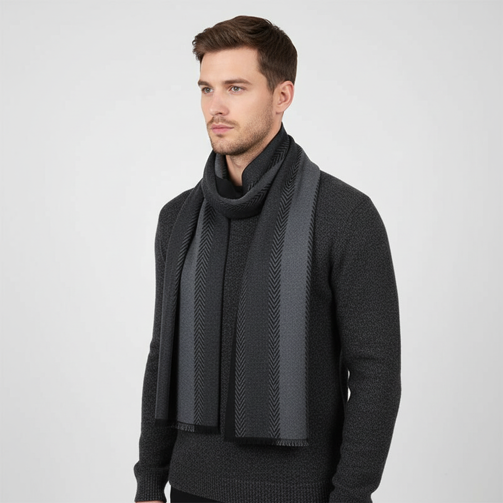 Kariertes Herrenschal Kaschmir Mischgewebe - HeatLoom