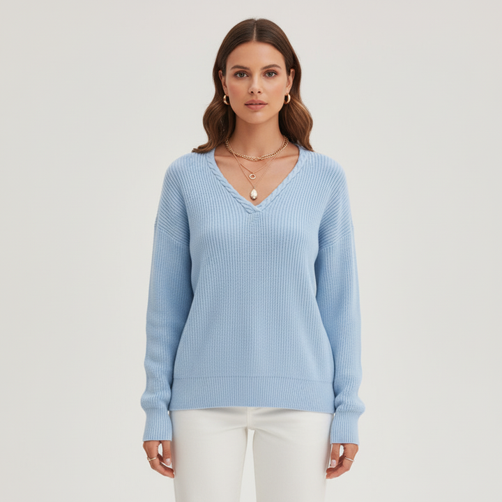 Klassischer V-Ausschnitt Pullover - Leonie