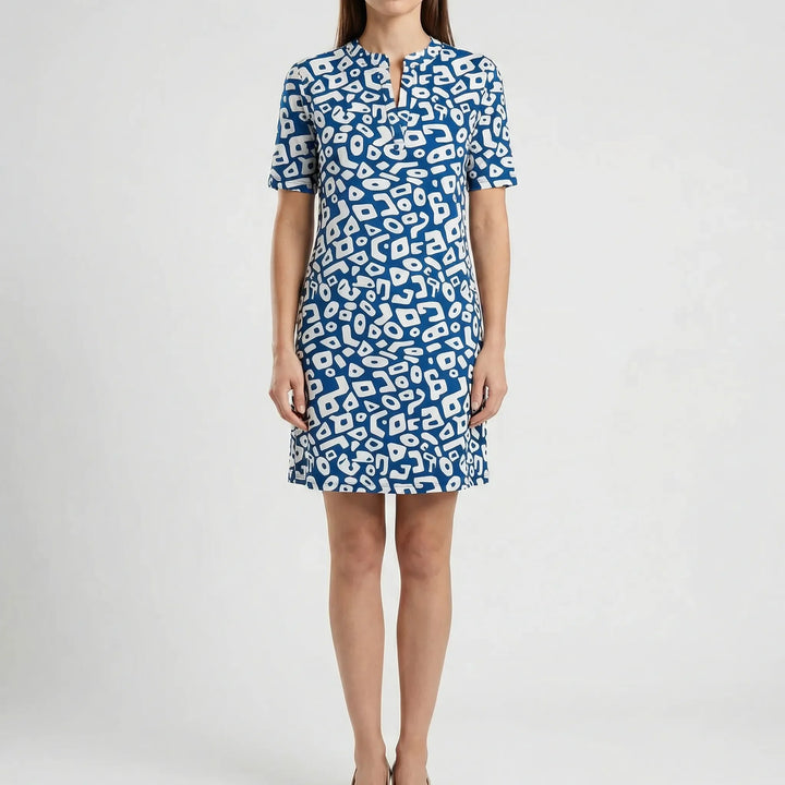 Kurzarm-Kleid Mit Grafischem Allover-Muster - Michele
