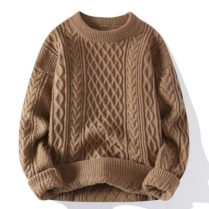 Langarm-Zopfmuster-Pullover - David