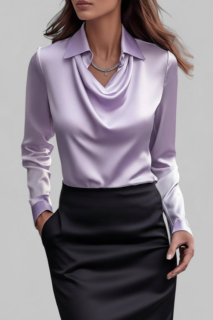 Langärmelige Drapée-Bluse - Ceylin