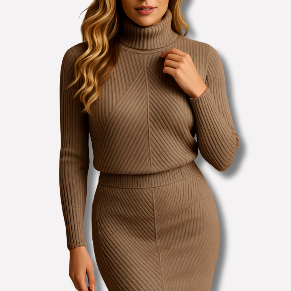 Langärmeliges Midi-Winterkleid - Viktoria