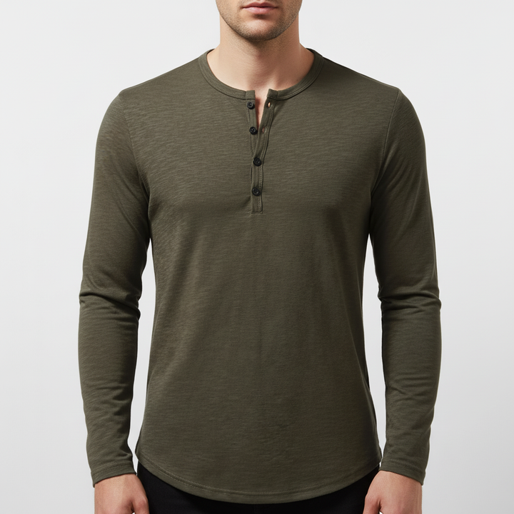 Langärmliges Henley Shirt - Theo