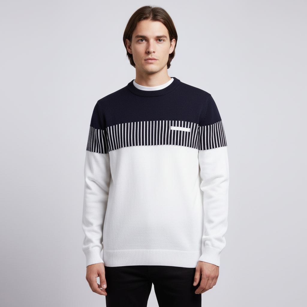Lange Ärmel Pullover - StripeMix