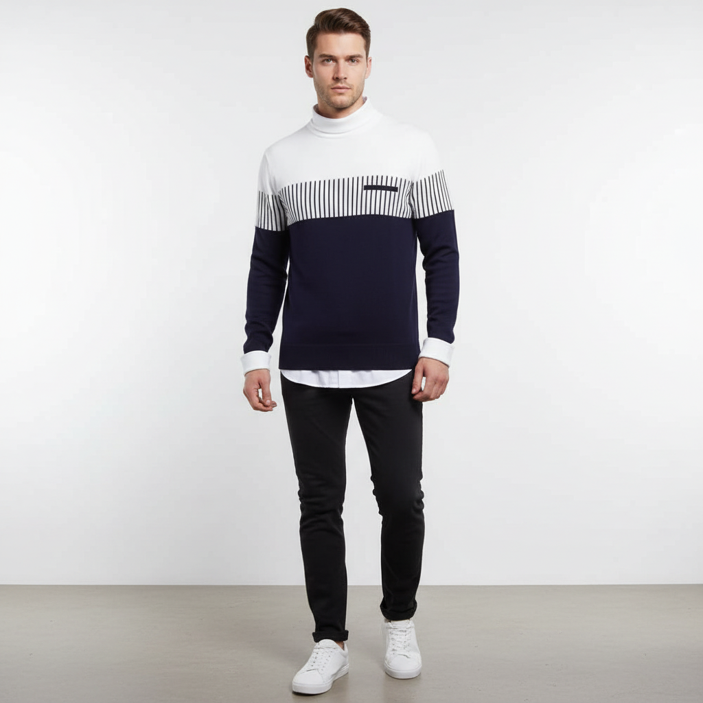 Lange Ärmel Pullover - StripeMix