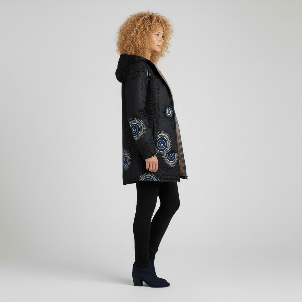 Lange Taillierte Kapuzenjacke - Philine