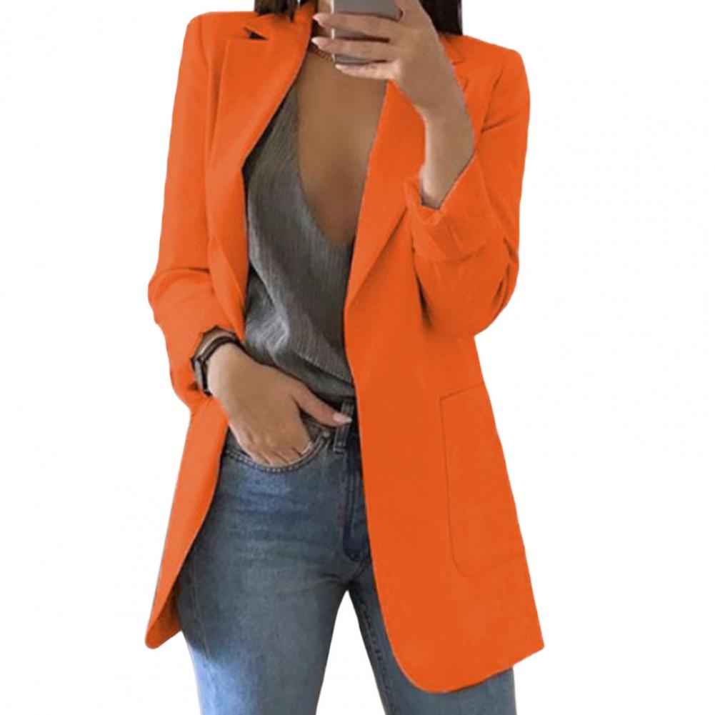 Jesienny damski blazer – Marita w pomarańczowym kolorze dyni