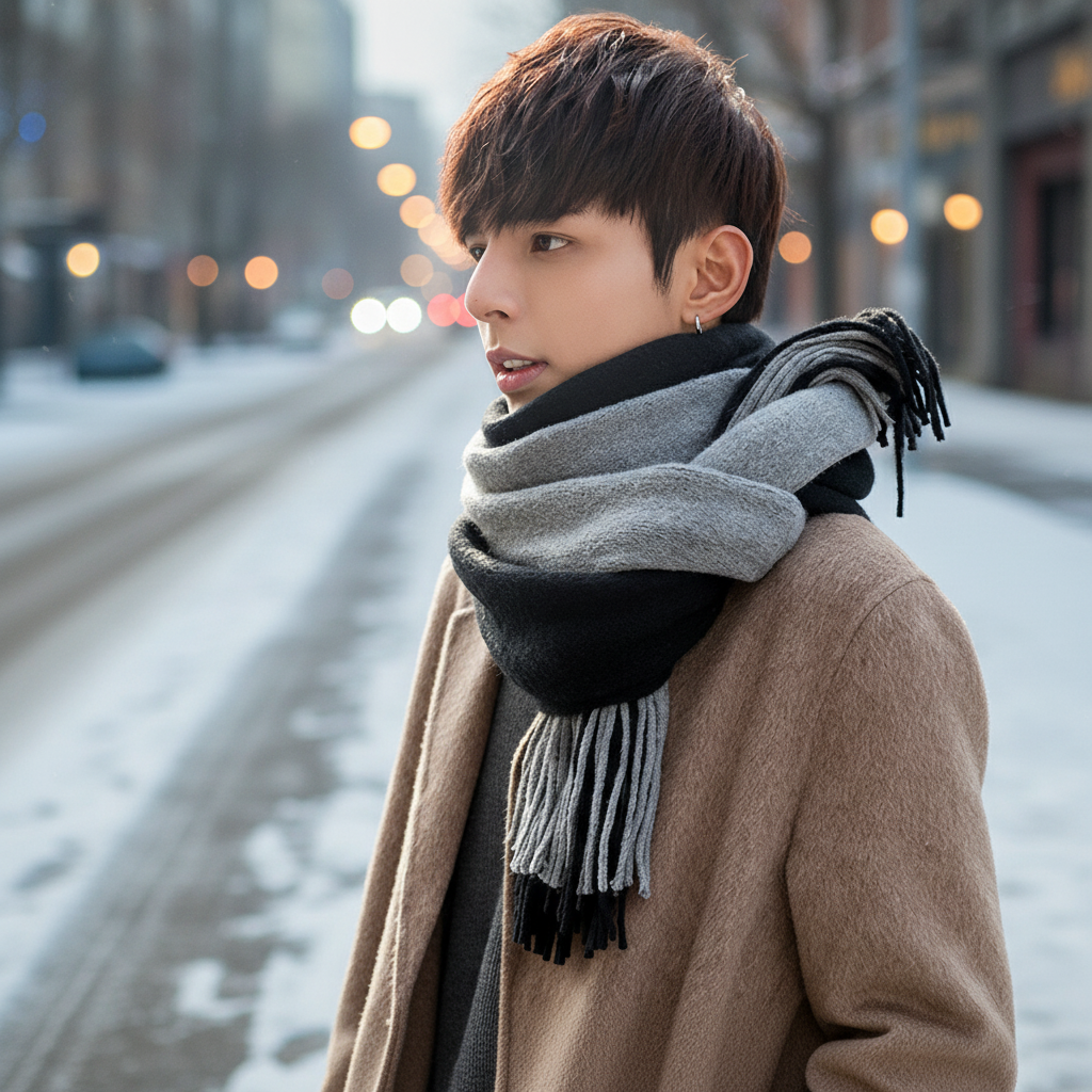 Langer Kaschmirschal Mit Fransen - Cashmora