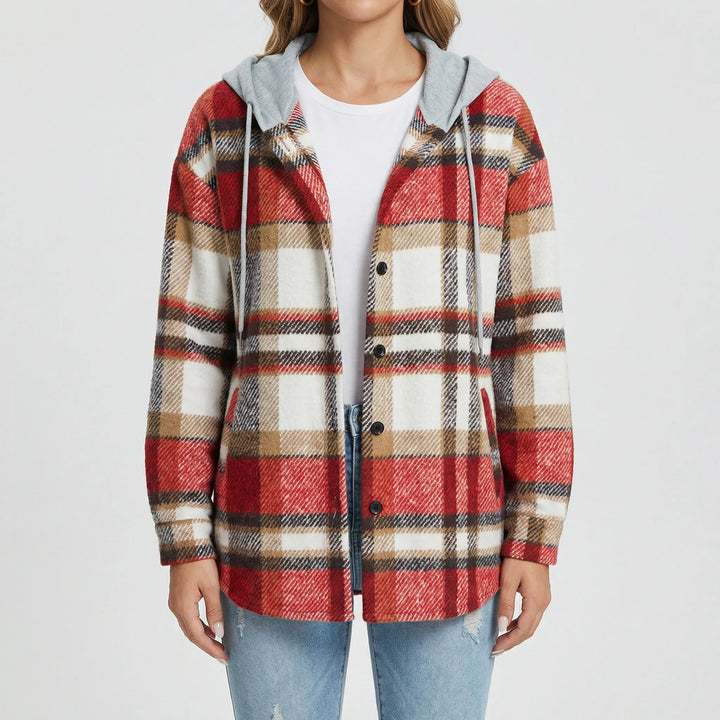 Lässige Hemdjacke Mit Kapuze - Felicia