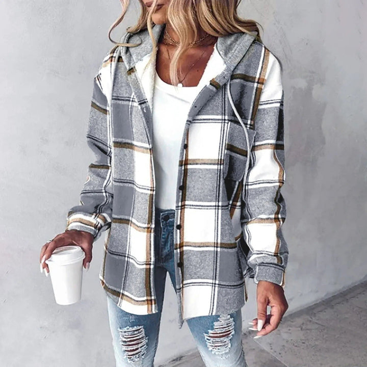 Lässige Hemdjacke Mit Kapuze - Felicia