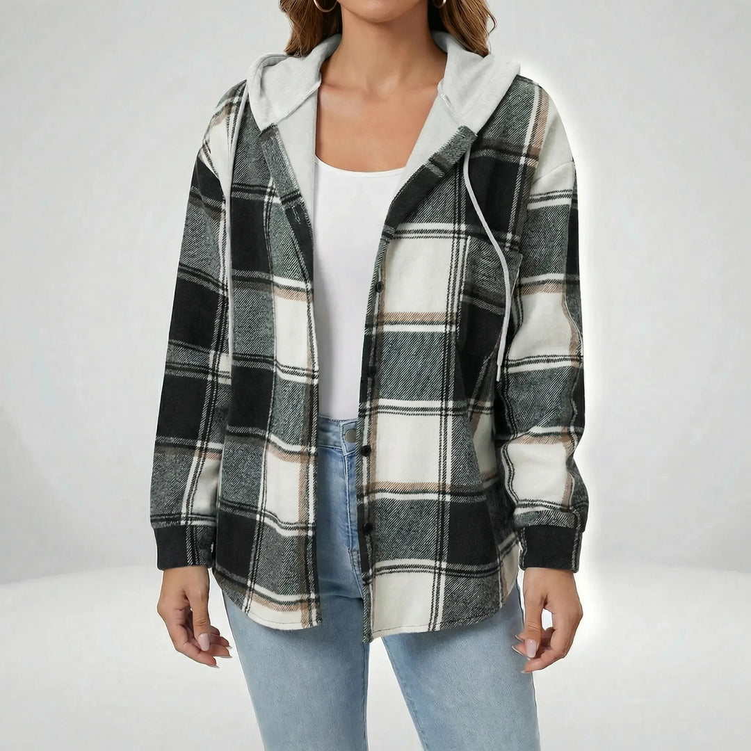 Lässige Hemdjacke Mit Kapuze - Felicia