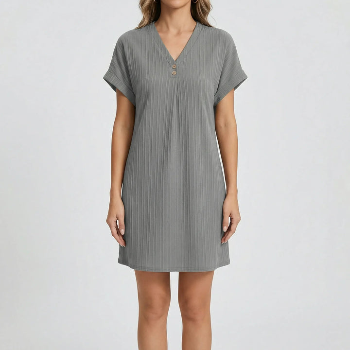 Lässiges Kurzarm-Sommerkleid Mit V-Ausschnitt - Ramona