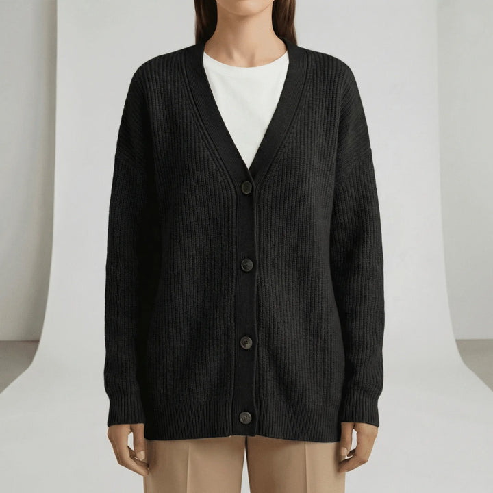 Locker Geschnittener Cardigan Mit Knopfleiste - Jamila