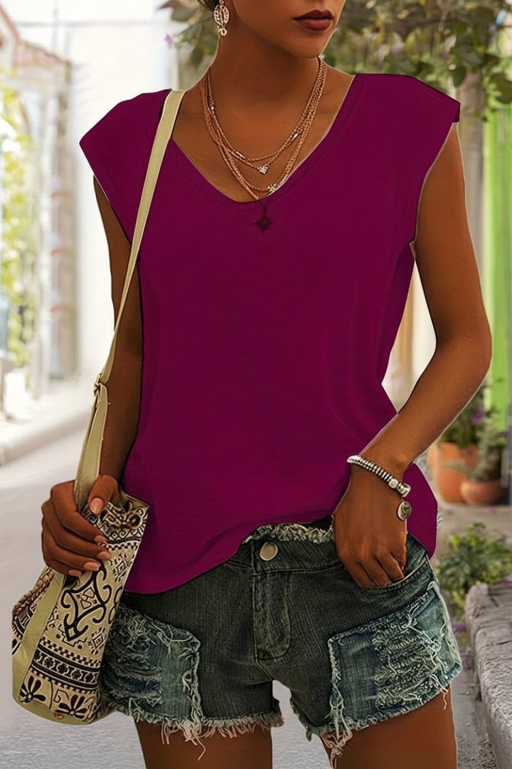 Lockeres V-Ausschnitt-Shirt - Nadine