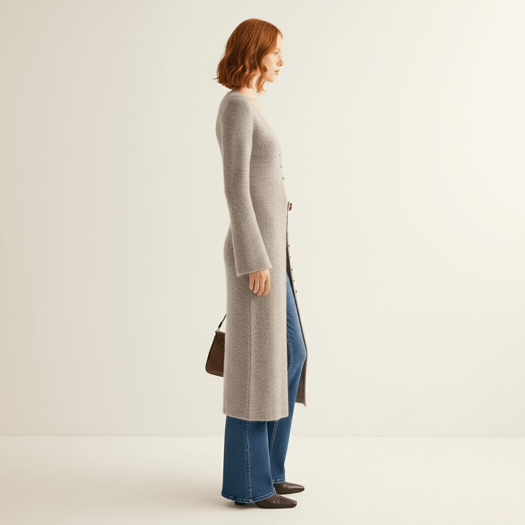 Longline-Cardigan Mit Knopfleiste - Lisann
