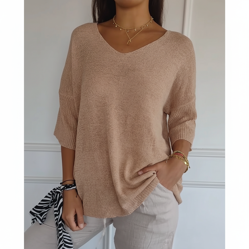 Luftiges V-Ausschnitt Top - Sapphira