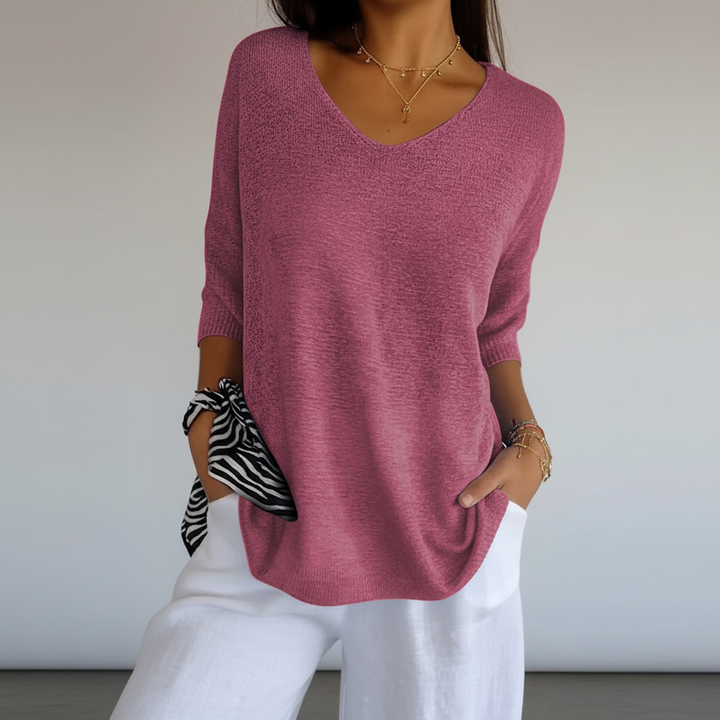 Luftiges V-Ausschnitt Top - Sapphira