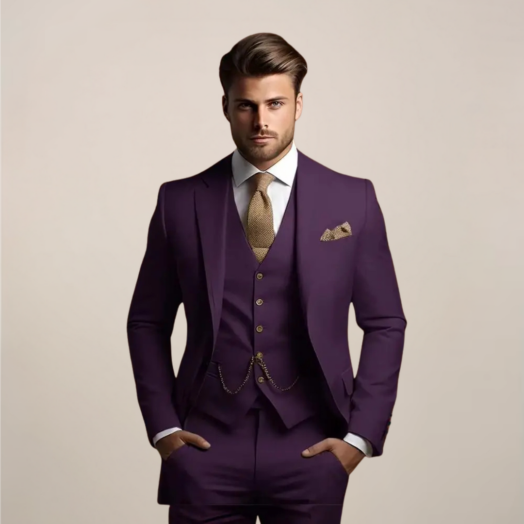 Men's Breathable Three-Piece Wedding Suit - Tailored Spring Formalwear 5