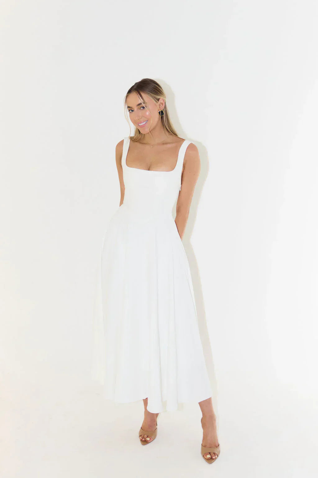 Midi Kleid Mit Hoher Taille - Sofie