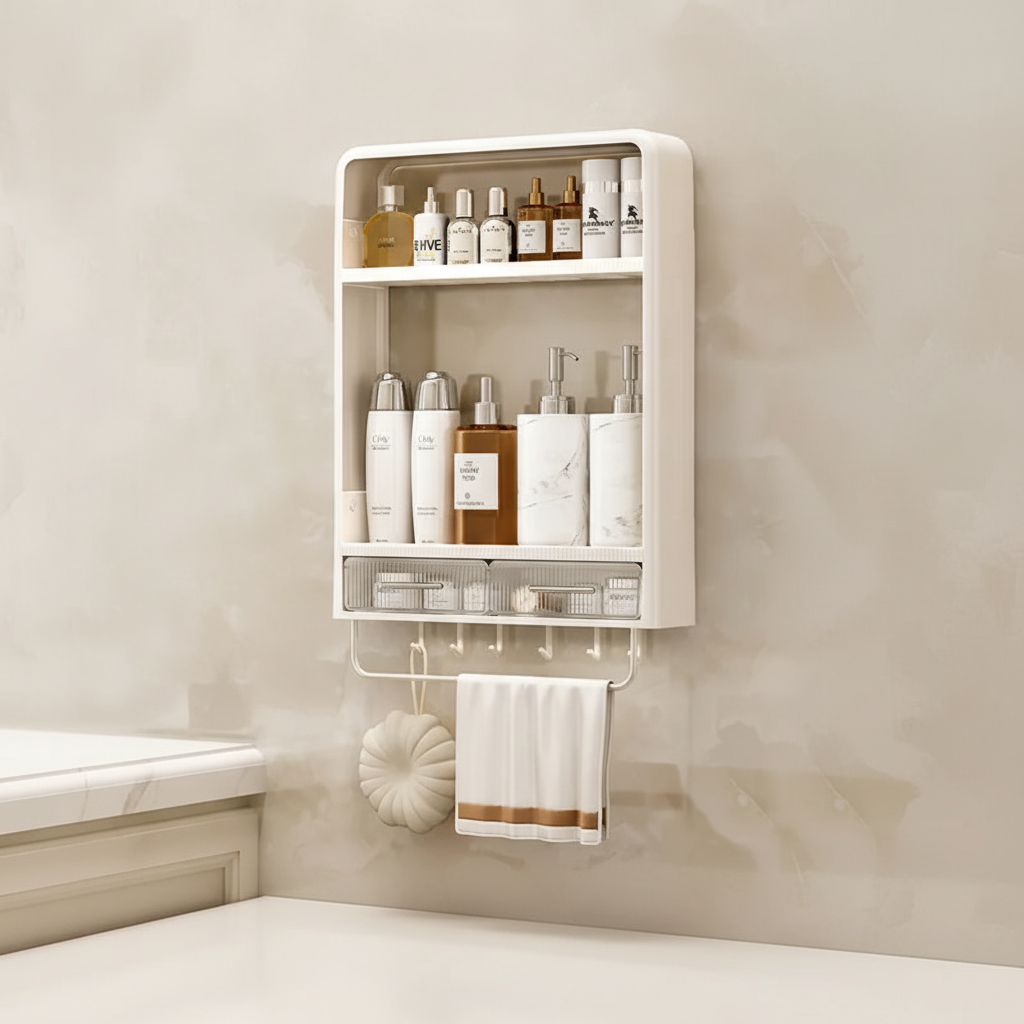 Minimalistisches Badregal Aus Kunststoff - SpaceTidy
