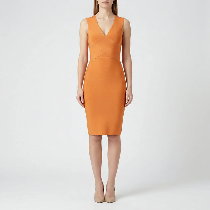 Off Shoulder V Ausschnitt Kleid - Jill