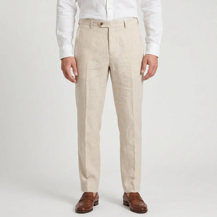 Office Wear Linen Blend Trousers -  Sheldon