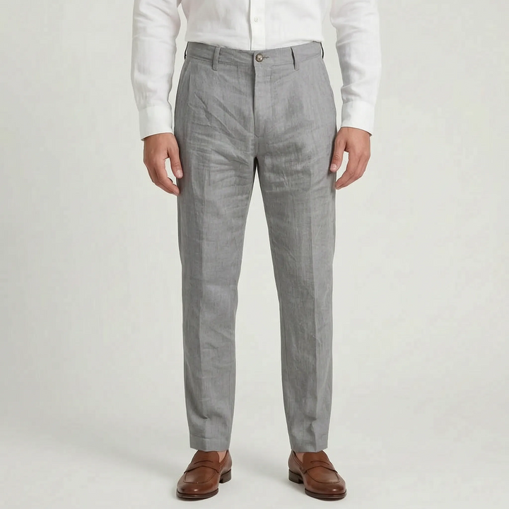 Office Wear Linen Blend Trousers -  Sheldon