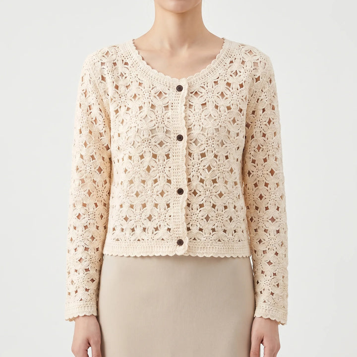 Openwork Crochet Cardigan -  Lorena