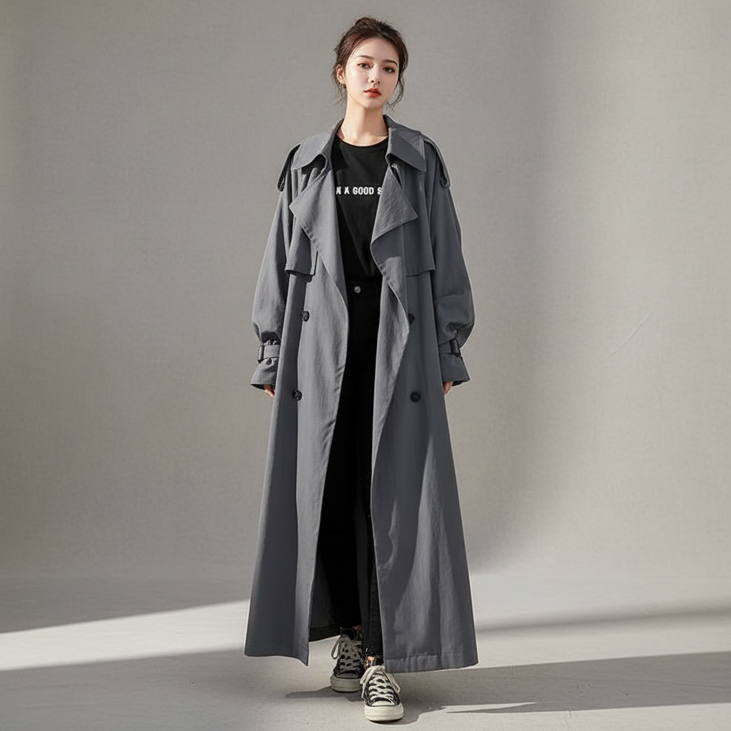 Oversize Langer Trenchcoat - Scarlett