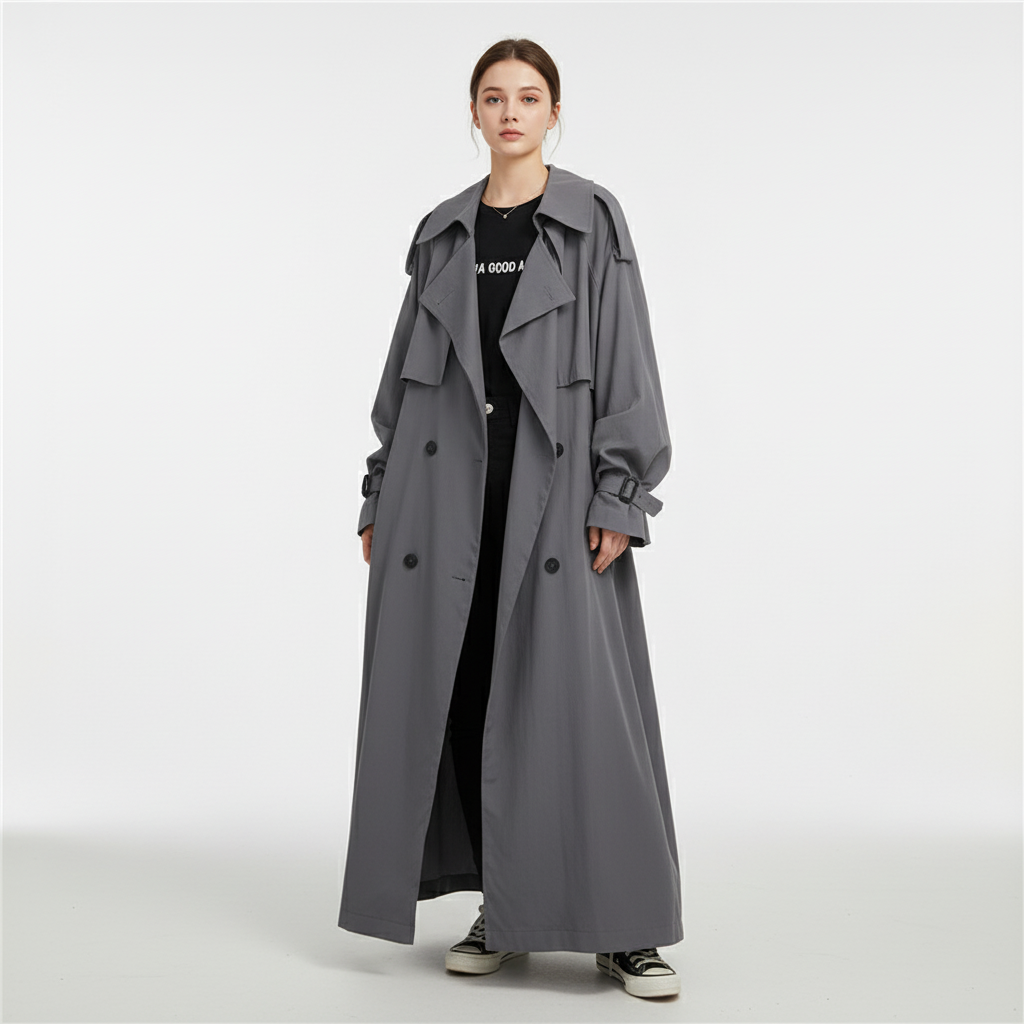 Oversize Langer Trenchcoat - Scarlett