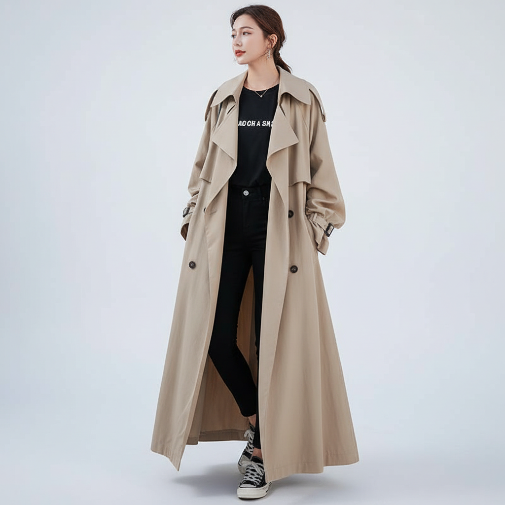 Oversize Langer Trenchcoat - Scarlett