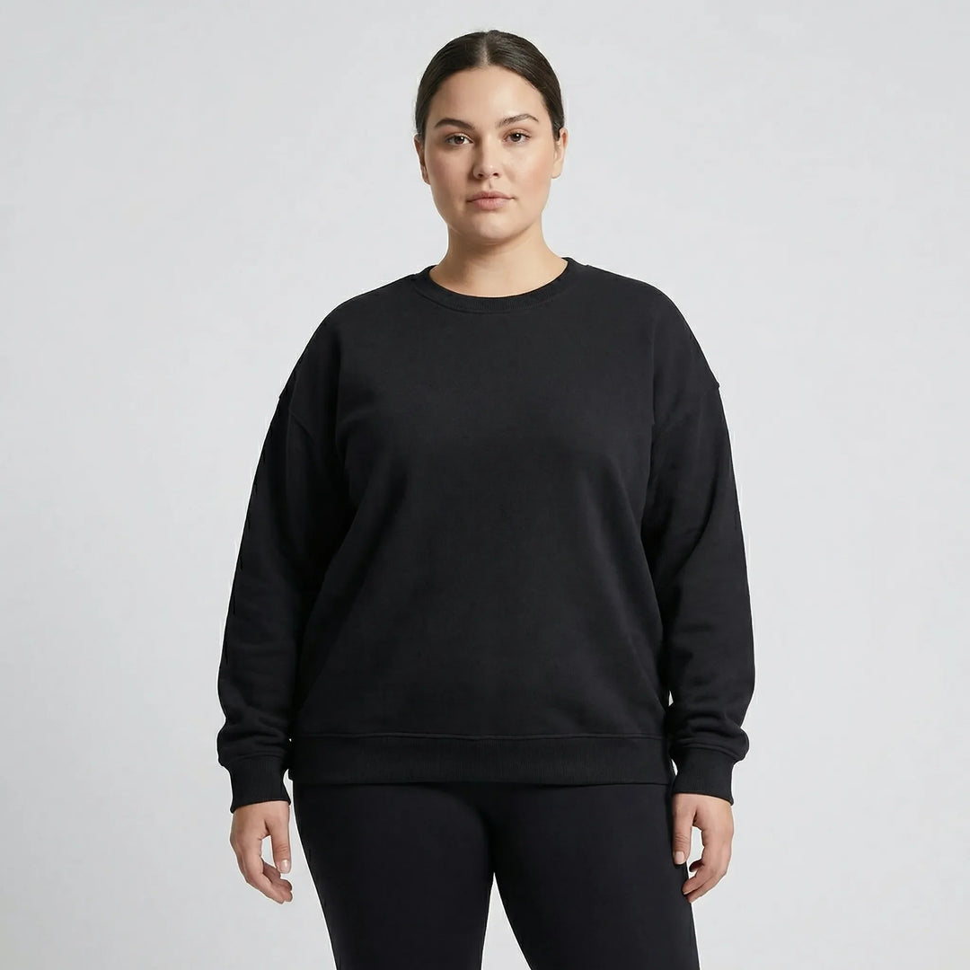 Oversized Crew Neck Pullover Sweatshirt - Christy