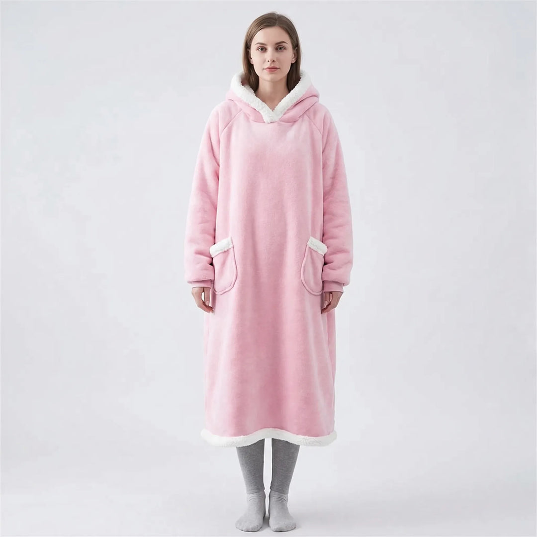 Oversized Hooded Blanket With Front Pocket - Lola